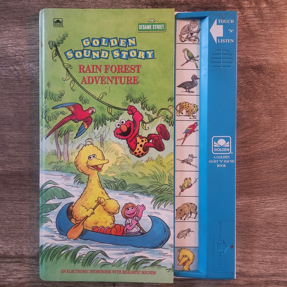 Sesame Street Golden Sound Story Rain Forest Adventure Book 1992 Big Bird Elmo